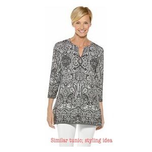 TALBOTS black/white paisley tunic